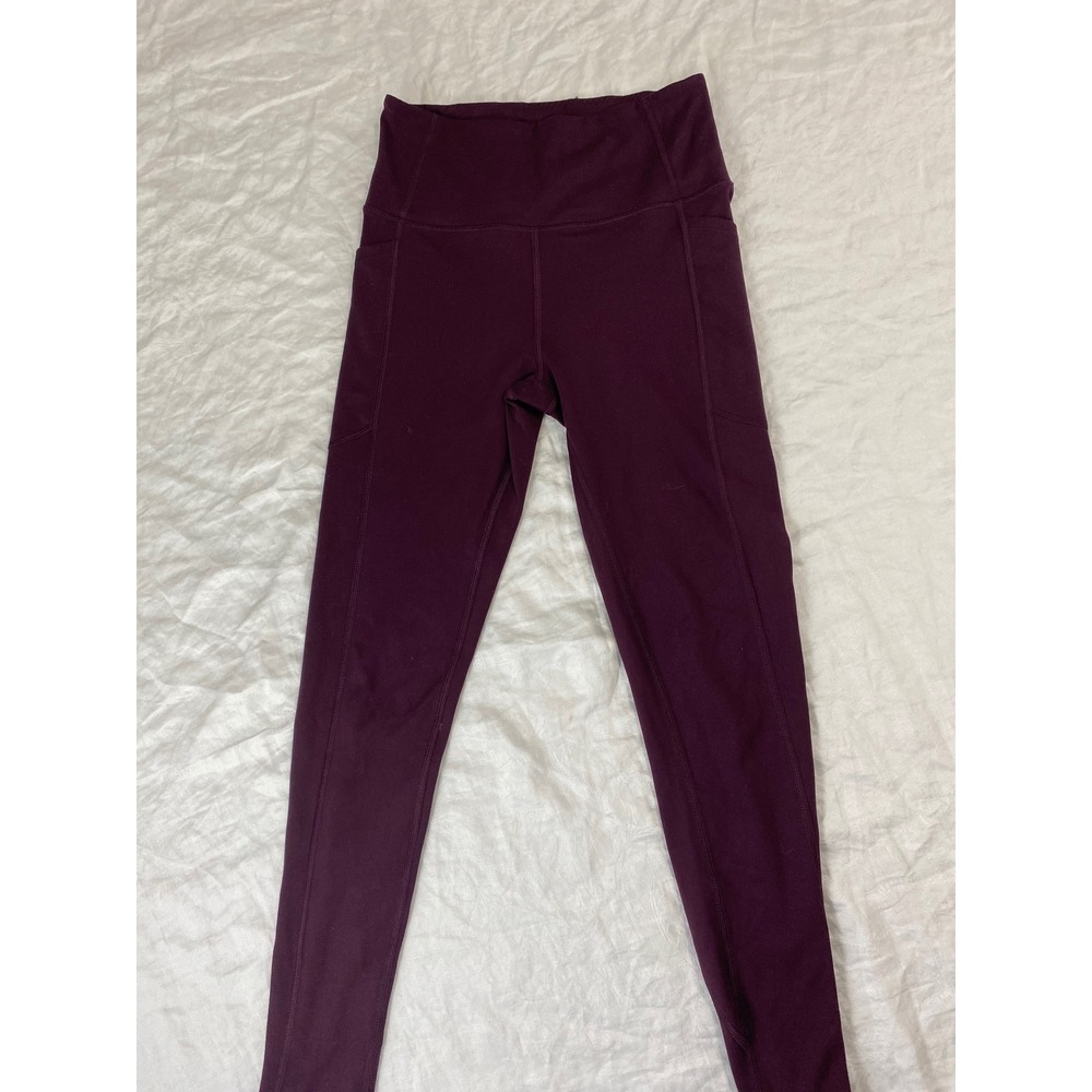 Victorias‎ Secret Leggings Purple High Rise Pockets Athletic Womens 2 Athleisure